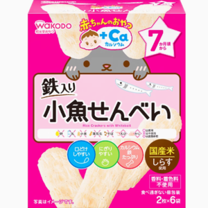 日本和光堂小鱼味仙贝米饼磨牙饼干 7个月+