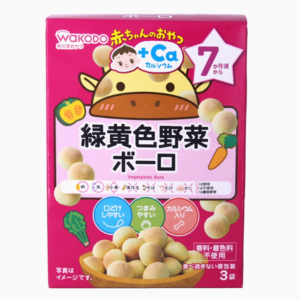 日本和光堂Wakodo婴儿高钙高铁黄绿色蔬菜小馒头饼干 宝宝辅食零食 7月+