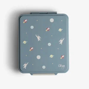 Grand Lunch Box - 4 Compartments -CITRON - Spaceship Dusty Blue + Food Jar