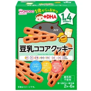 日本wakodo和光堂1岁以上零食+DHA豆乳可可饼干 2*6袋装