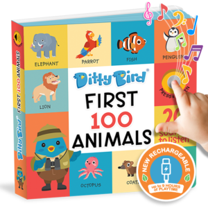 【Ditty Bird】100 Animals Sound Book | USB-C Rechargeable