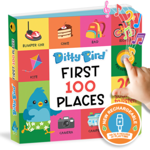 【Ditty Bird】100 Places Sound Book | USB-C Rechargeable