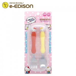 Edison mama Fork and Spoon With Case(Hello Kitty)